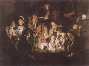 Joseph Wright An Experiment on a Bird in the Air Pump oil painting on canvas
